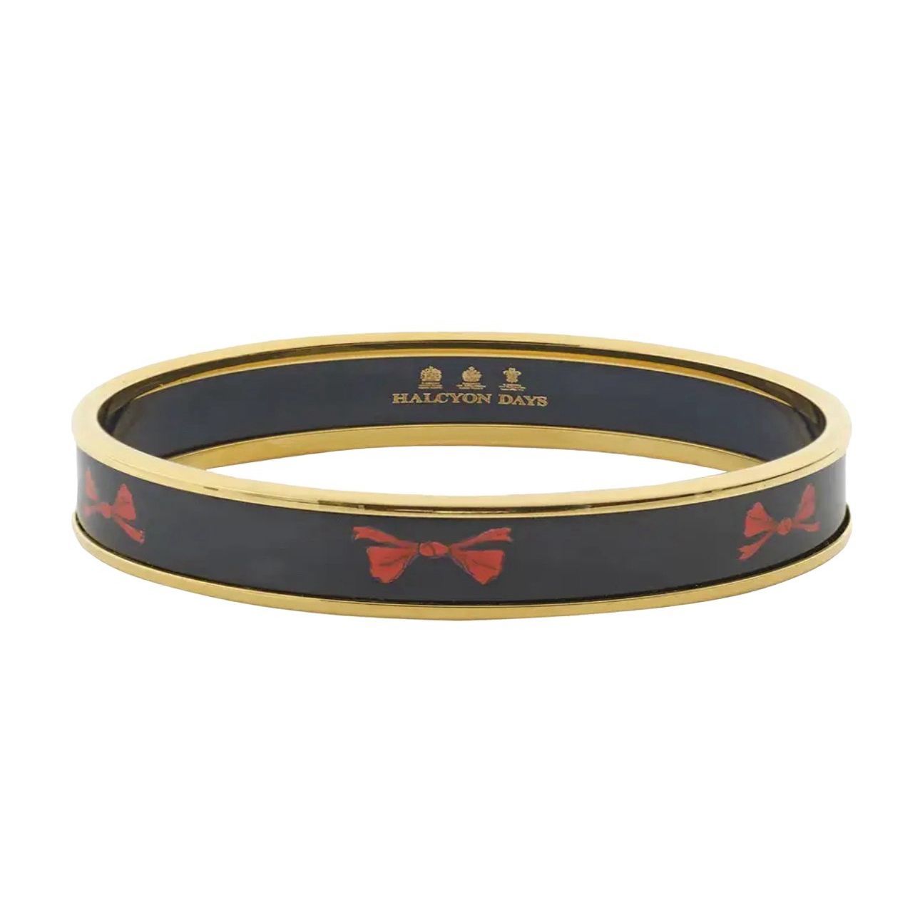 Vintage Halcyon Days Red Bow On Navy Bangle - Sold By Sully & Sully